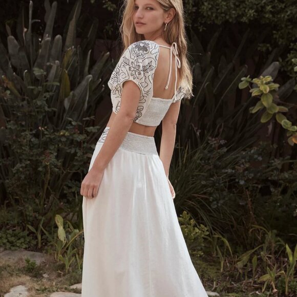 SALE! new Free People 2-PIECE Lotus Skirt & Top Set 100% COTTON embroi… - Picture 6 of 7